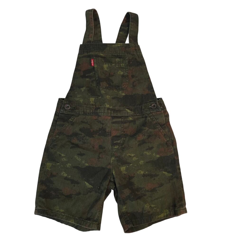 Levi's Green Camouflage Denim Shortall Overalls Toddler/Kids Size 4T